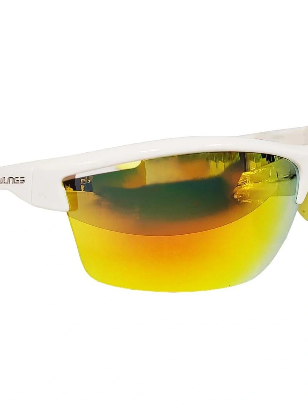 Rawlings White Men's Sports Sunglasses with Yellow Mirrored Lenses